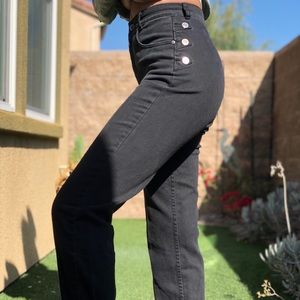 VINTAGE HIGH WAIST BLACK DENIM JEANS- SIZE 3